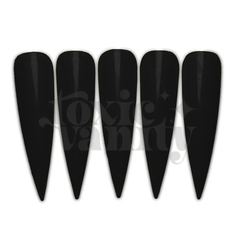 Tips nail art stiletto preto | 50 unidades