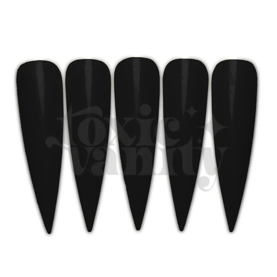 Tips nail art stiletto negro | 50 unidades 1