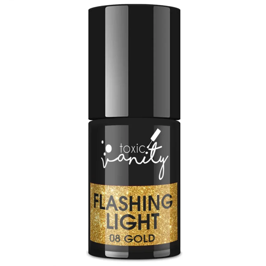 Semi-permanent nail polish Flashing Light - 08 Gold 1